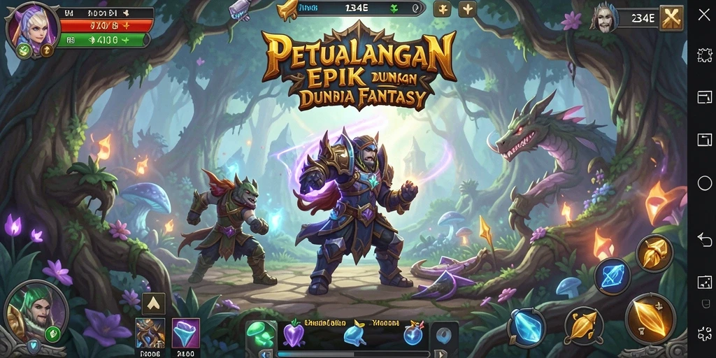 Tampilan gameplay RPG yang epik dan mendebarkan.