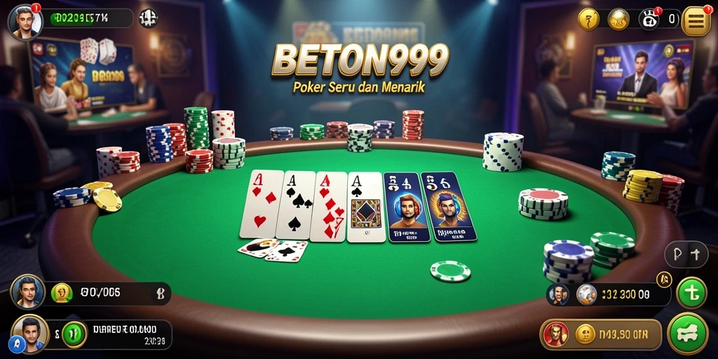 Tampilan menarik dari permainan poker BETON999 yang seru.