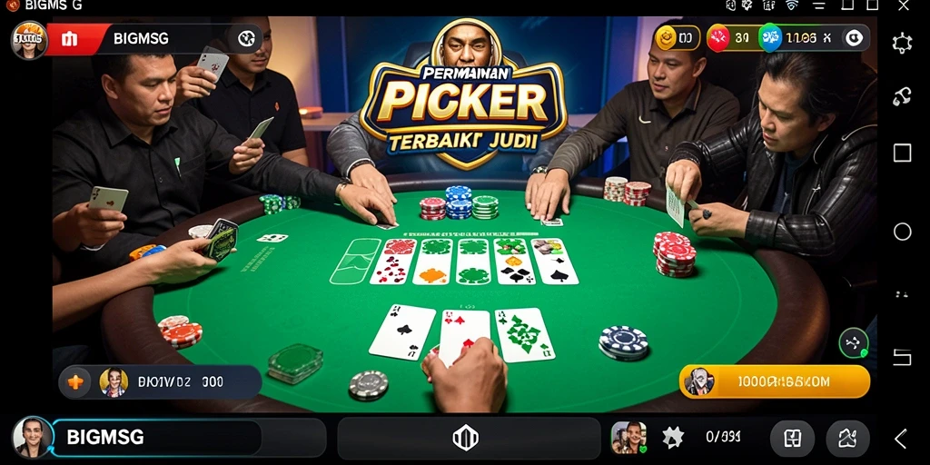 Tampilan menarik dan seru dari gameplay Poker di BIGMSG.