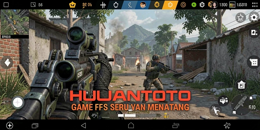 Tampilan gameplay menegangkan dari HUJANTOTO dengan aksi seru.