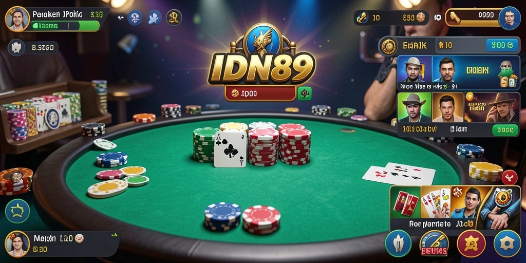 Tampilan luar biasa dari gameplay poker di IDN89.