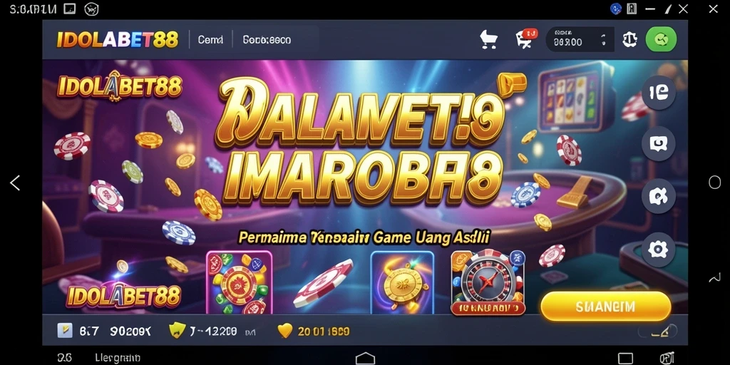 Screenshot gameplay menampilkan akses ke berbagai permainan Kasino.