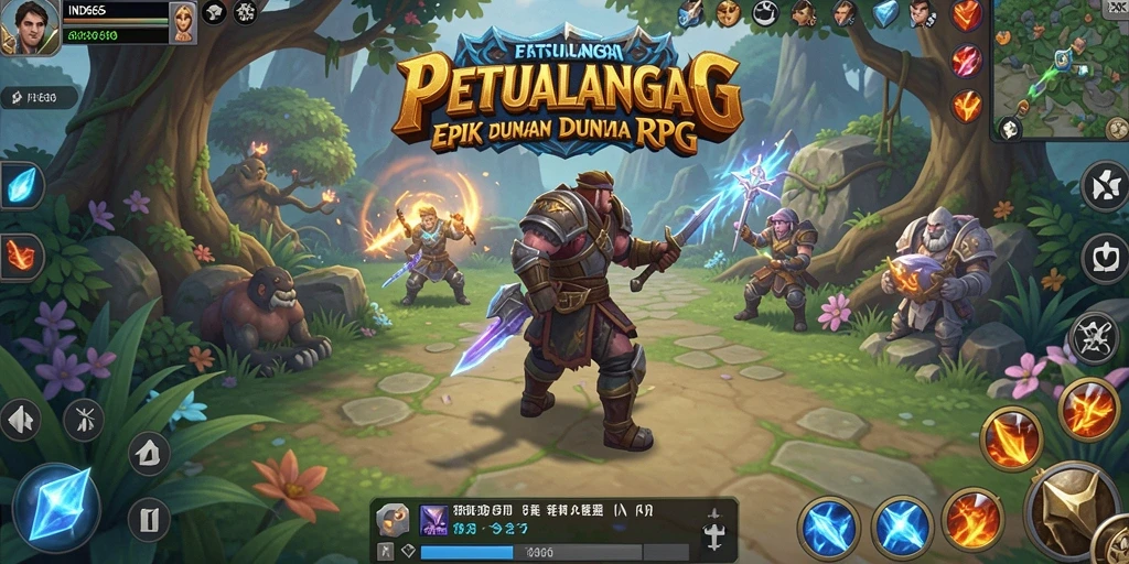 Tampilan gameplay IND666 yang memukau dan penuh aksi petualangan RPG.