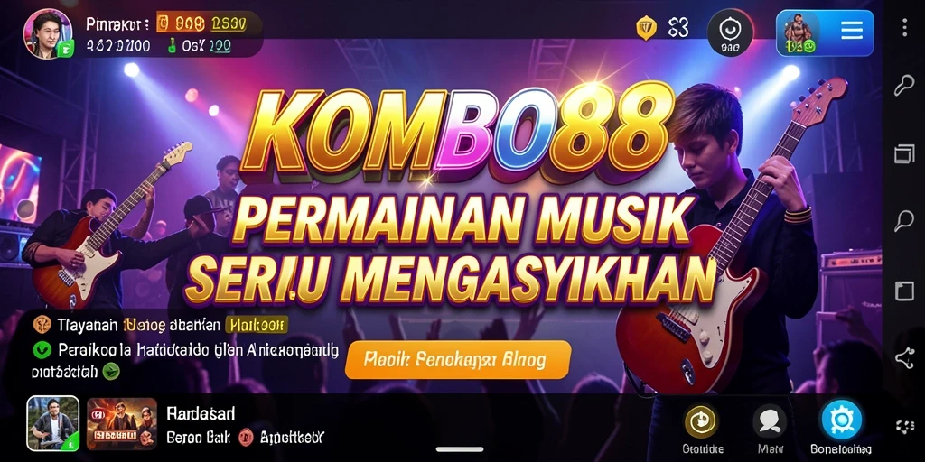 Tampilan gameplay KOMBO88 dengan variasi lagu musik yang menggugah semangat.