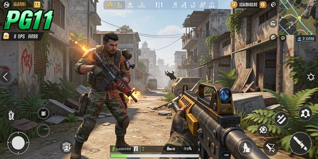 Tampilan gameplay PG11 yang mendebarkan dan penuh aksi.