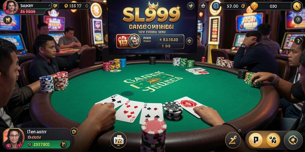 Tampilan gameplay seru di SL999 saat bermain poker.