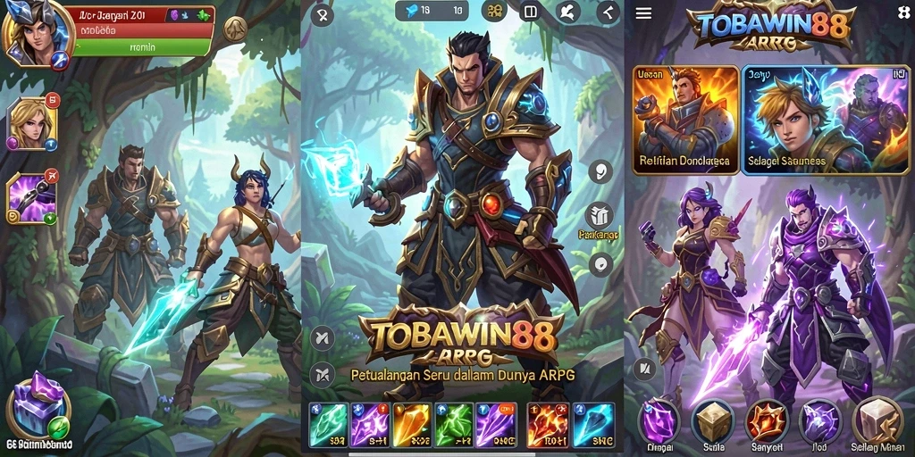 Tampilan gameplay epik dalam dunia ARPG TOBAWIN88.