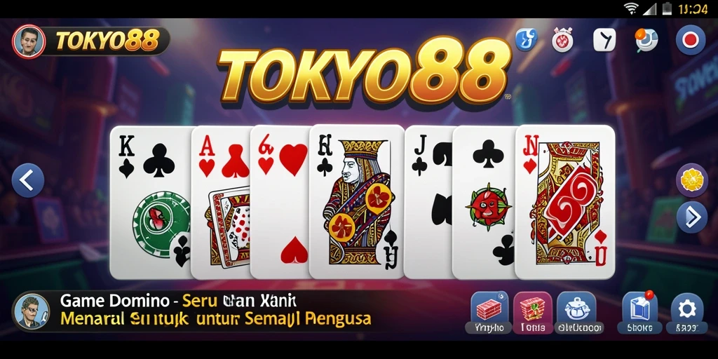 Tampilan seru dari gameplay Domino di TOKYO88.