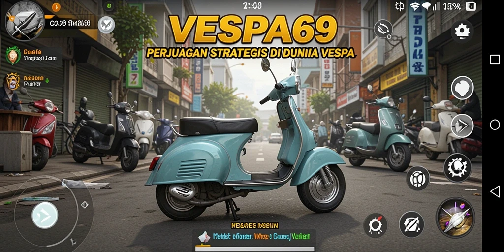 Screenshot gameplay VESPA69 menampilkan pertempuran strategi yang mendebarkan.