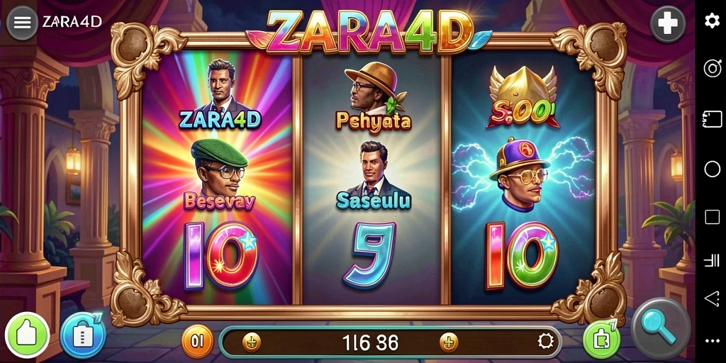 Tampilan menarik dari gameplay Slot di ZARA4D.