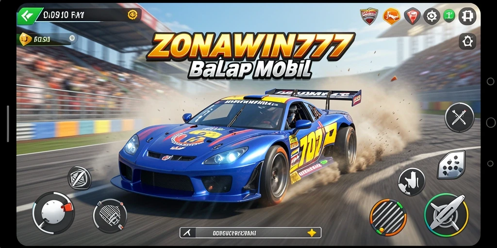 Gameplay seru di ZONAWIN777 dengan mobil balap yang cepat dan lintasan menantang.
